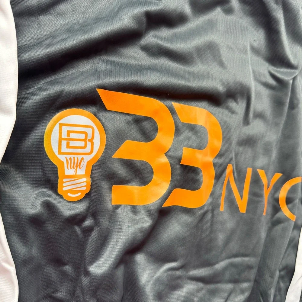 33 NYC Mens Track Jacket XXXL Black‎ White Full Zip Orange Graphic Lightbulb 3XL